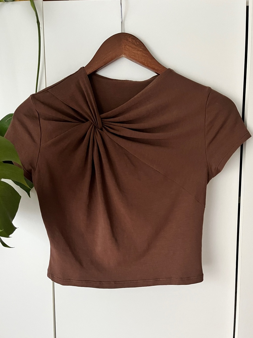 Lululemon Twist Front Short Sleeve Crop Top - Brown